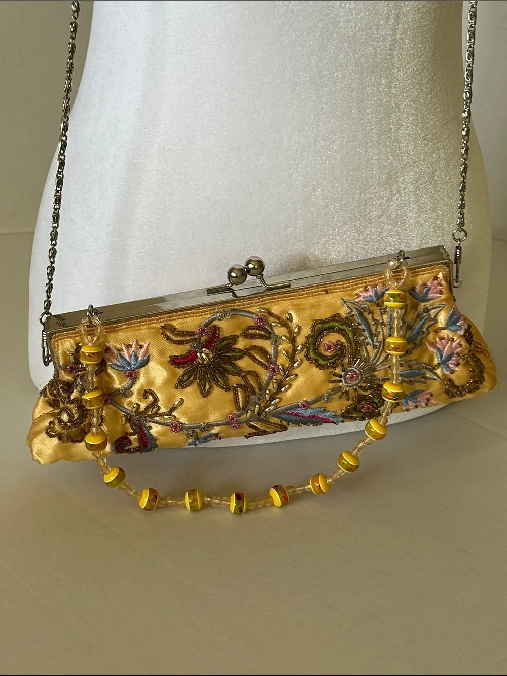 COQUETTE Y2K VINTAGE BEADED / EMBROIDERED CLUTCH OR SHOULDER OR CROSSBODY BAG
